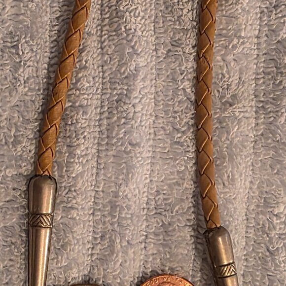 Vintage Metal Bolo Tie, Nice Cow, Bull, Angus, Beef, Nice Western Design - Picture 2 of 5